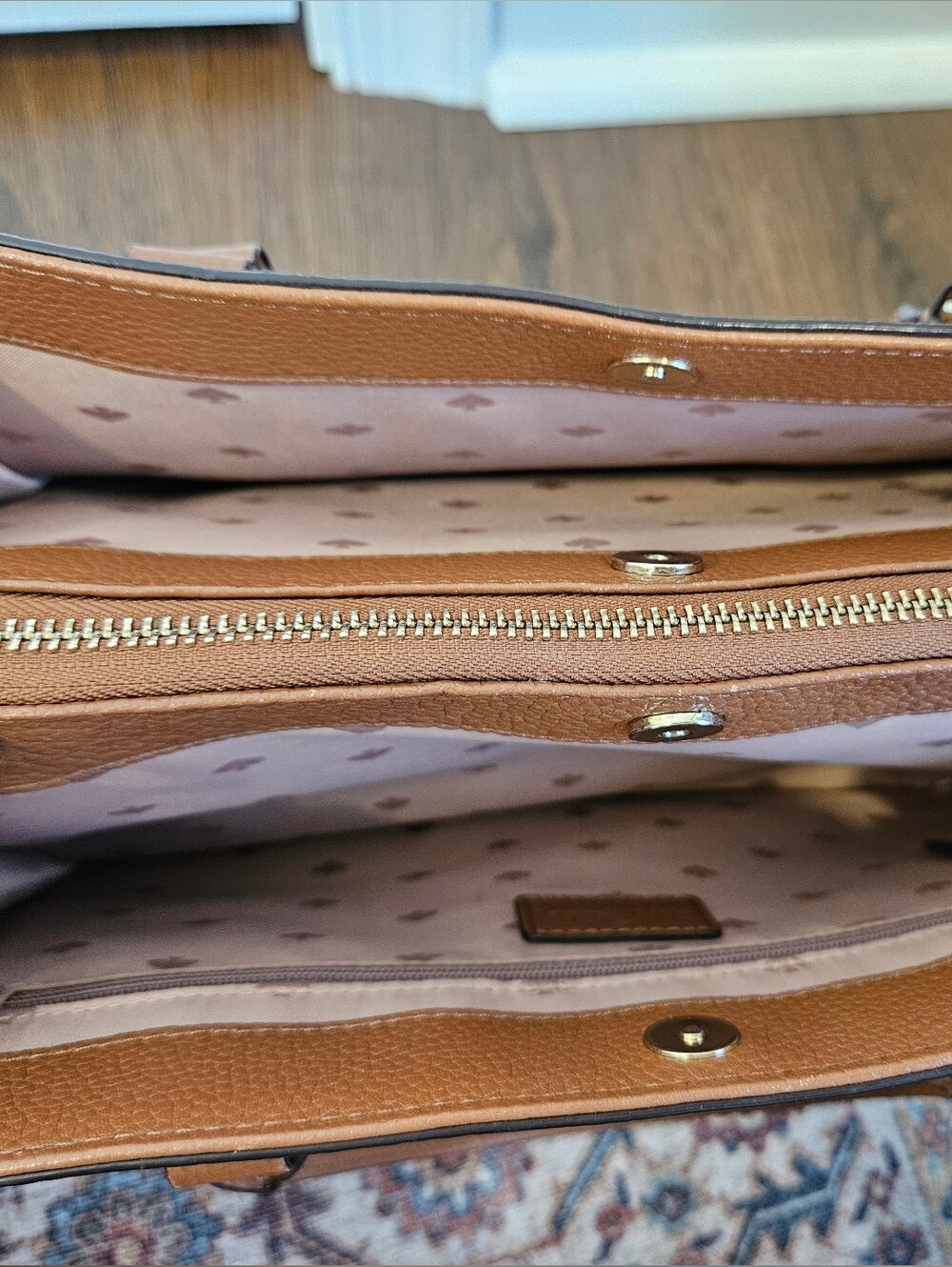kate spade Brown Pebbled Leather Satchel with Gold-Tone Hardware - Picture 3 of 9